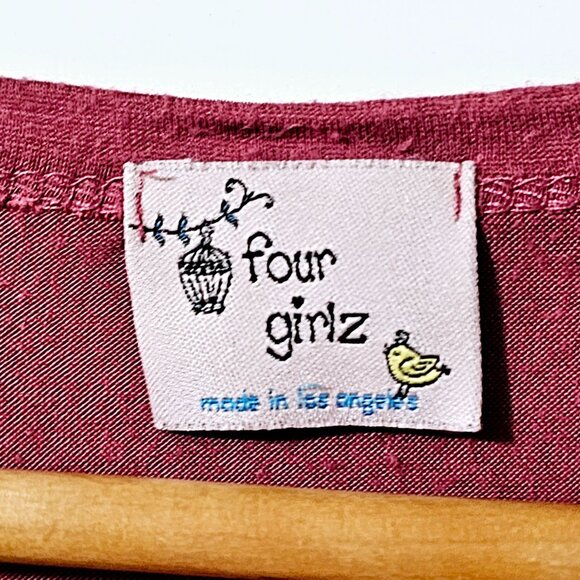 Four Girlz Womens Boho Crop Top Tee Shirt‎ Feather & Arrow Print Size S ~SS46.3 - Picture 2 of 4